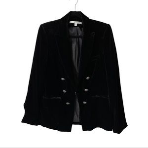 Veronica Beard Velvet Briar Double Breasted Blazer Jacket Black
